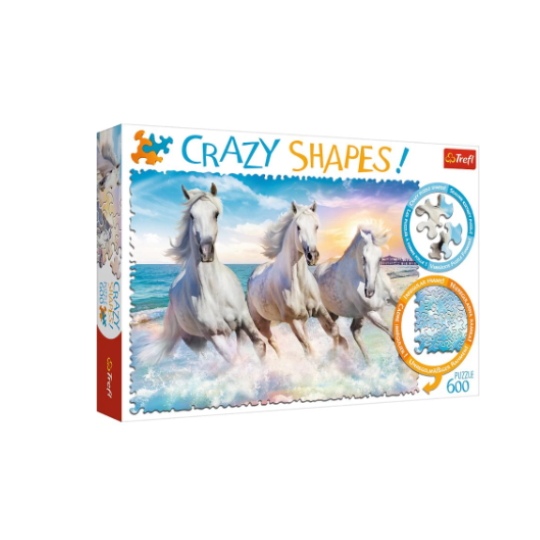 Trefl 600 Piece Puzzle Crazy Shapes Galloping Among The Waves (8291975790818)