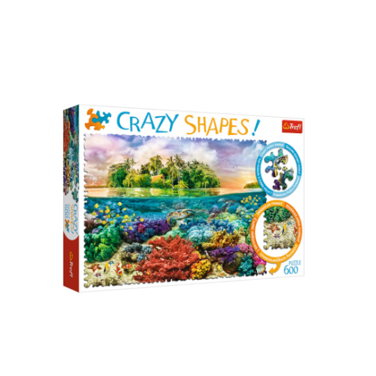 Trefl 600 Piece Puzzle Crazy Shapes Tropical Island (8291975889122)