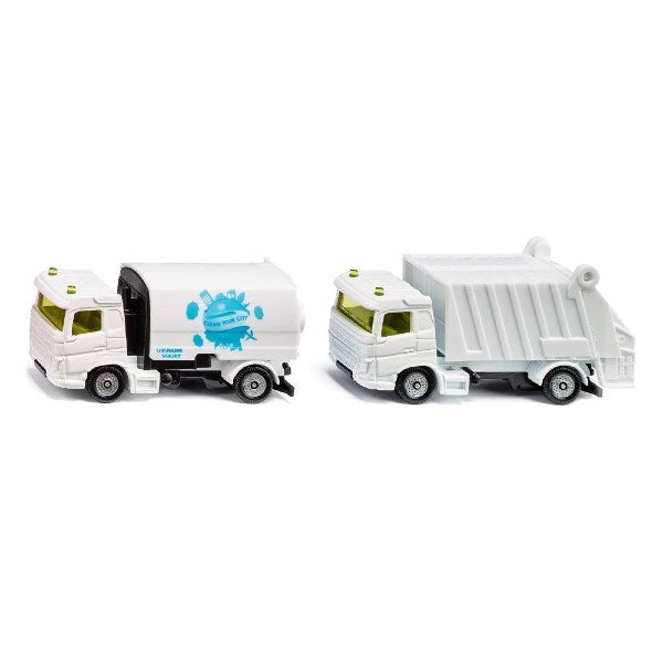 SIKU 1687 Street Sweeper and Rubbish Truck - Municipal Vehicle Set (7645432021218)