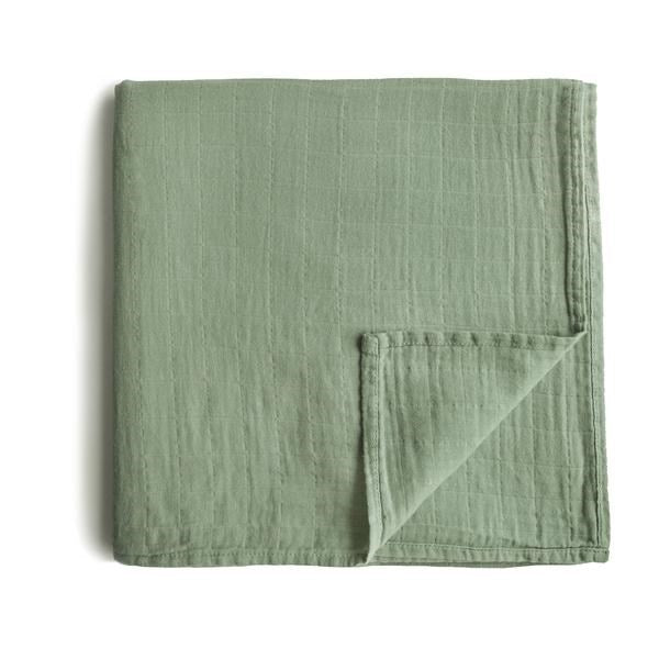 Muhsie Muslin Swaddle Blanket Organic Cotton- Sage (8015145566434)