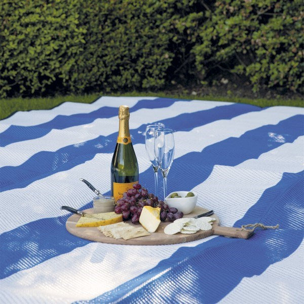 Happy Tribe Picnic Mat- Blue Stripe (7448383750370)