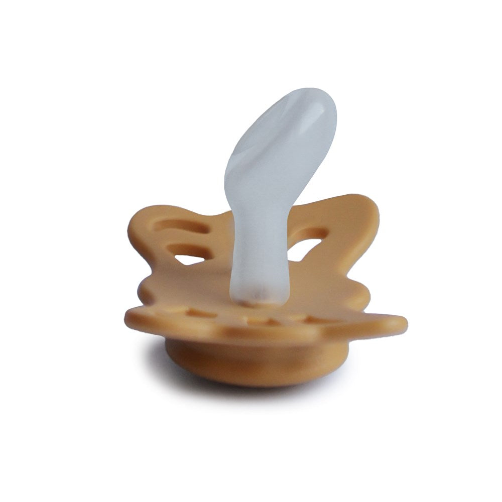 FRIGG Anatomical Butterfly Silicone Pacifier (Honey Gold) Size 1 (8030182473954)