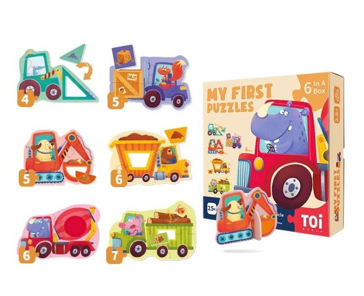 Toi World My First Puzzles-Shape and Construction Vehicles 2+ (7897602425058)