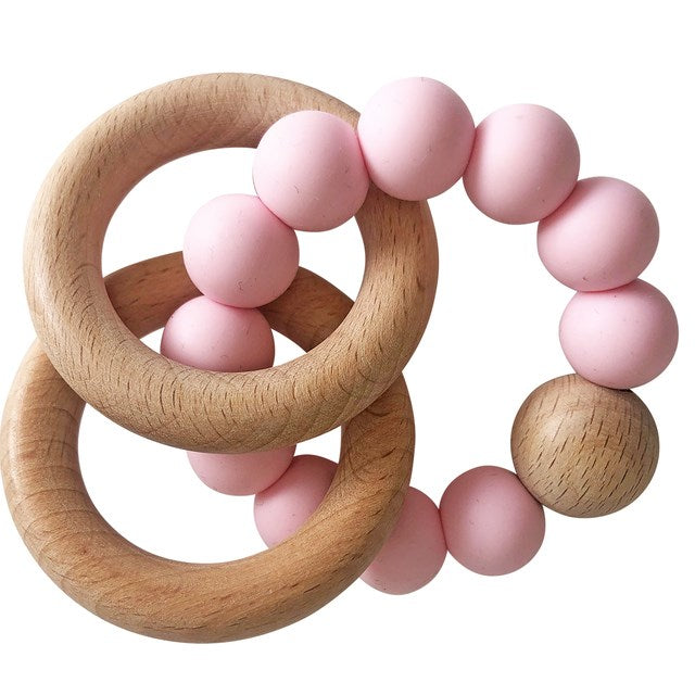 Alimrose Beechwood Teether Rings Set - Rosewater (7608324784354)