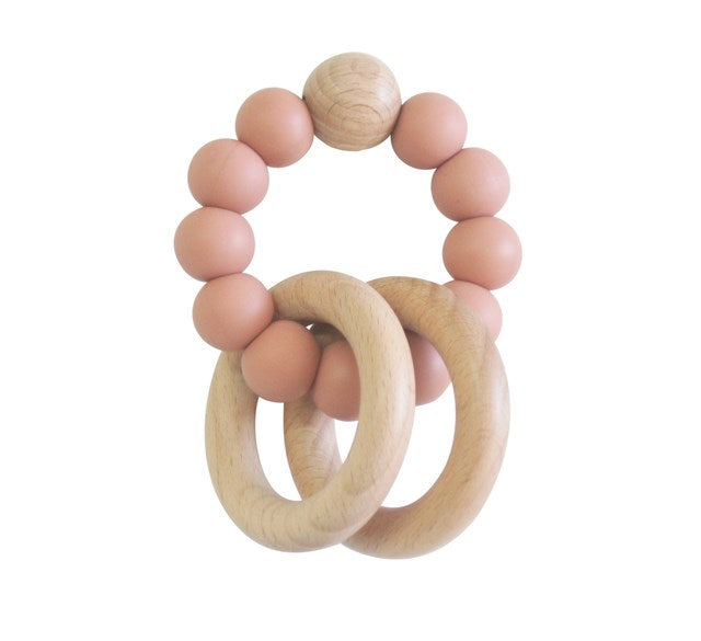 Alimrose Beechwood Teether Ring Set - Terracotta (7608324686050)