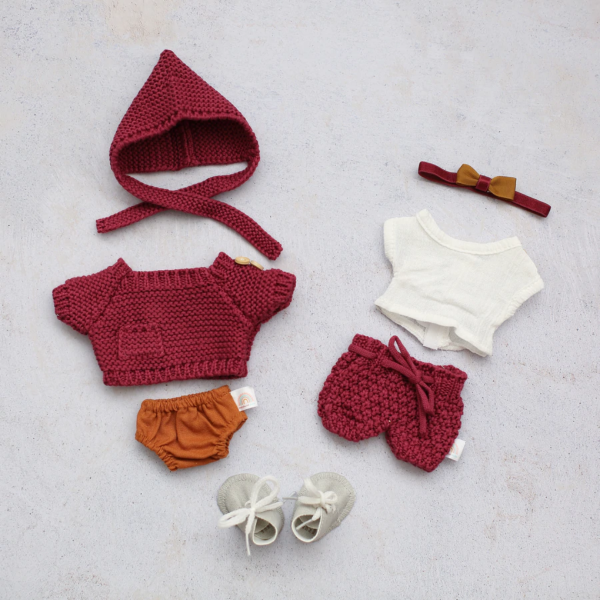 Miniland Sand T-shirt and rompers with hairband 21 cm (7671979639010)