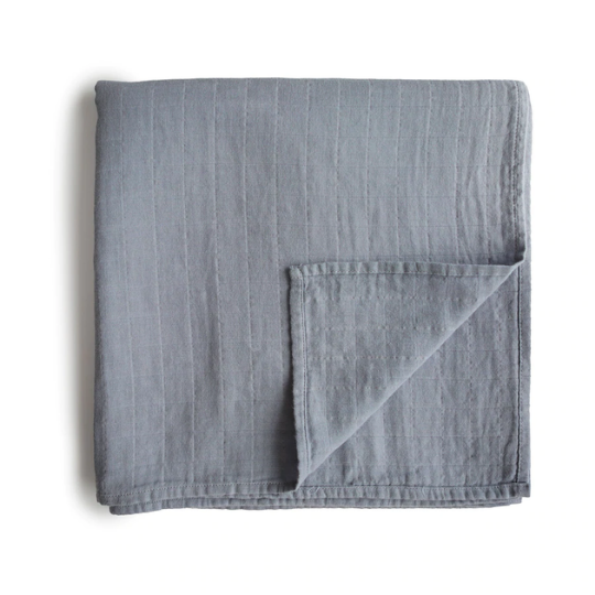 Mushie Organic Cotton Muslin Swaddle Blanket- Tradewinds (7761185439970)
