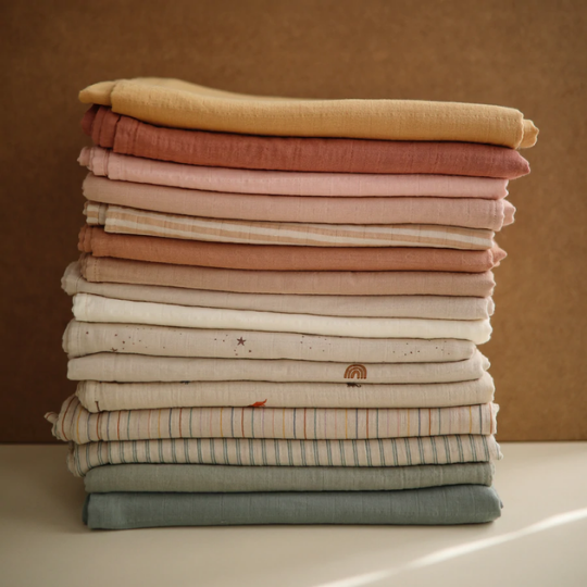 Mushie Organic Cotton Muslin Swaddle Blanket- Tradewinds (7761185439970)