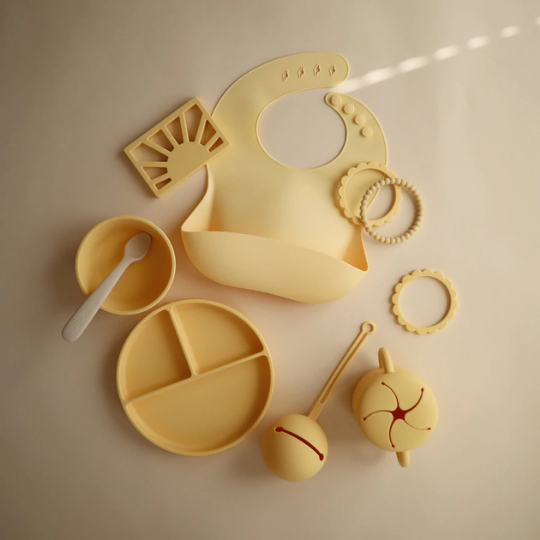 Mushie Silicone Suction Bowl- Pale Daffodil (8015152513250)