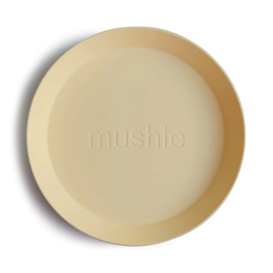 Mushie Dinnerware Round Plate - Pale Daffodil (Set of 2) (7773058105570)