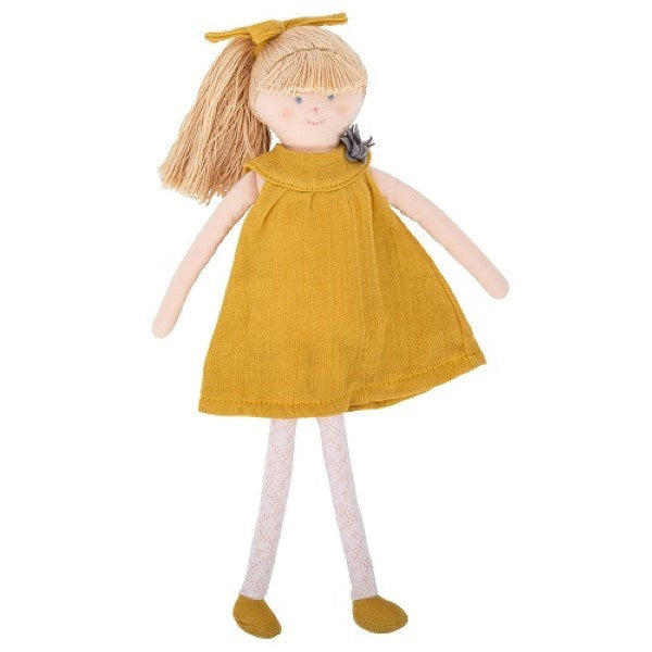 xTrousselier TRSV101862 Doll with Grey Curry Linen dress 30Cm (6823175913654)