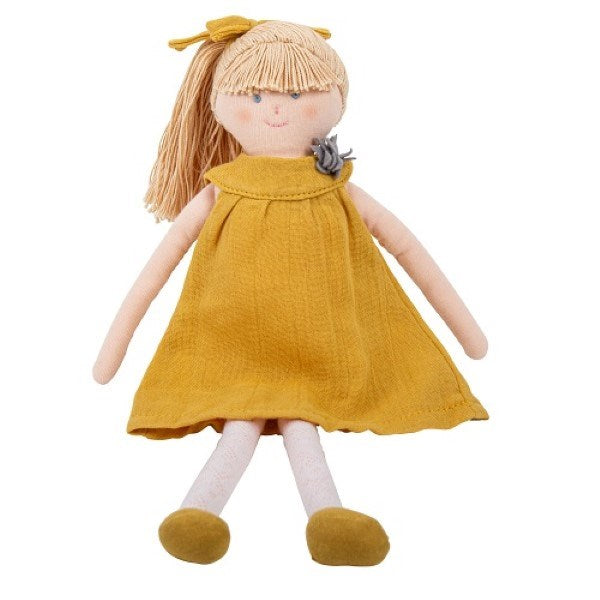 xTrousselier TRSV101862 Doll with Grey Curry Linen dress 30Cm (6823175913654)