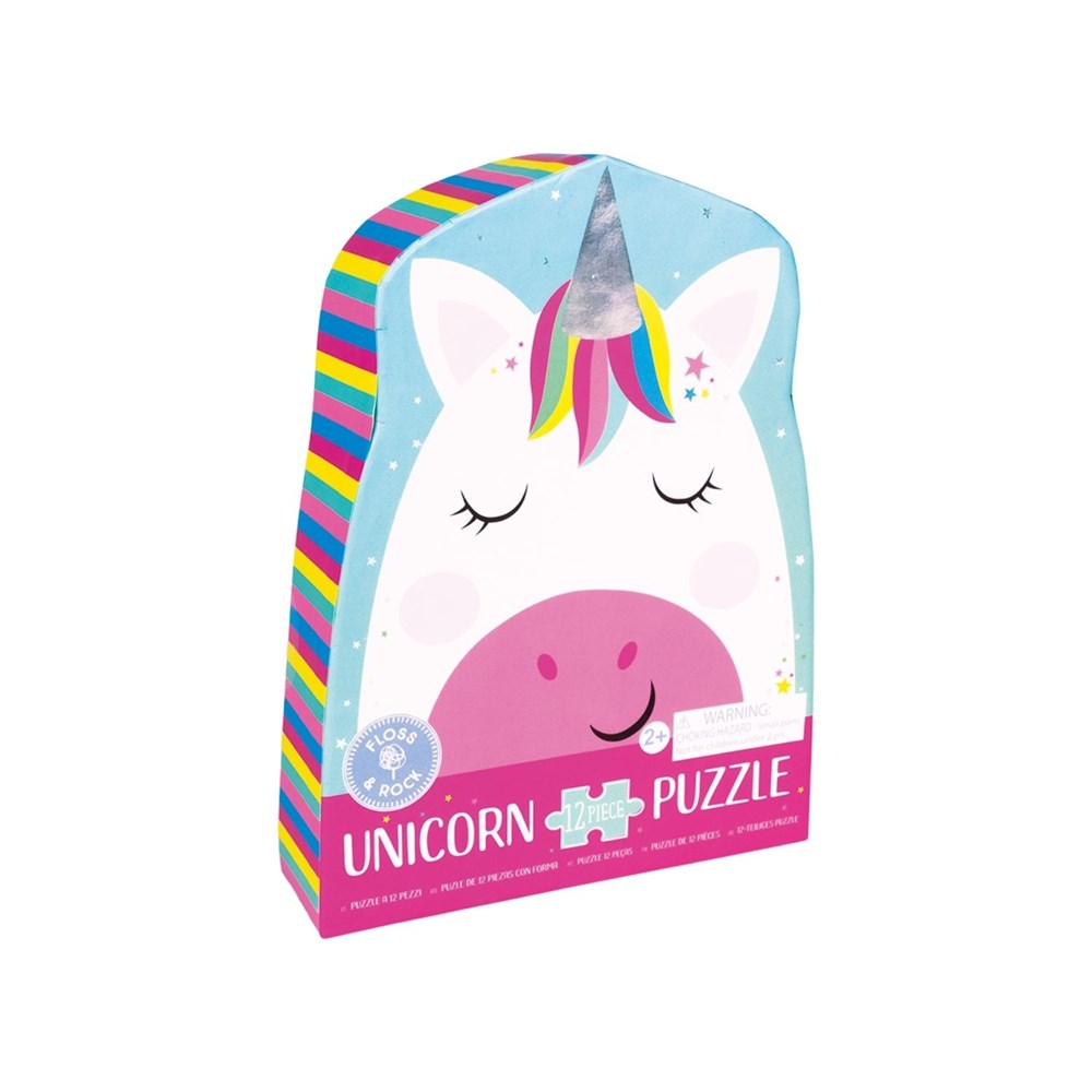Floss & Rock Rainbow Unicorn - 12 Piece Shaped Puzzle in Shaped Box (8862052843746)