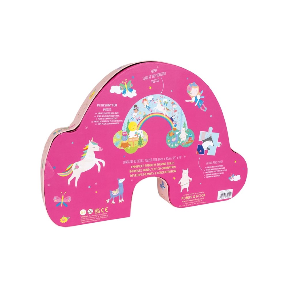 Floss & Rock Rainbow Fairy - 80 Piece Rainbow Shaped Puzzle in Shaped Box (8862052876514)