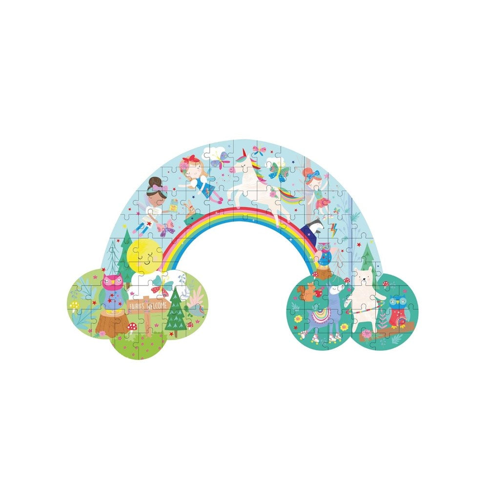 Floss & Rock Rainbow Fairy - 80 Piece Rainbow Shaped Puzzle in Shaped Box (8862052876514)