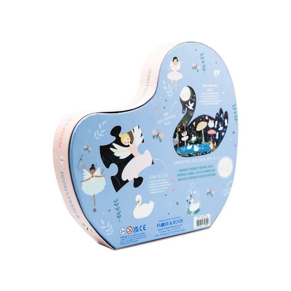 Floss & Rock Enchanted - 40 Piece Swan Shaped Puzzle in Shaped Box (8862053073122)