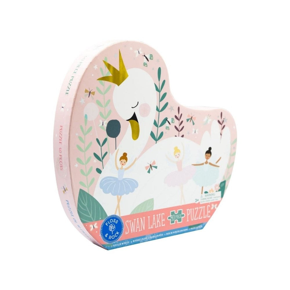 Floss & Rock Enchanted - 40 Piece Swan Shaped Puzzle in Shaped Box (8862053073122)