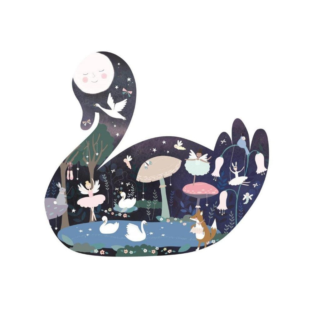 Floss & Rock Enchanted - 40 Piece Swan Shaped Puzzle in Shaped Box (8862053073122)