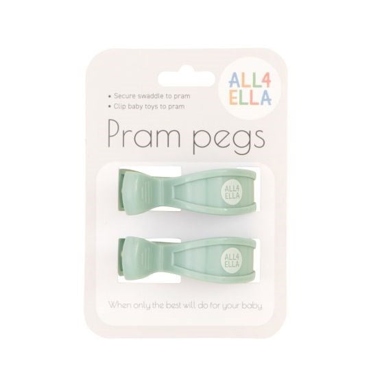 All4Ella Pram Pegs - 2 Pack - Sage (8266143301858)