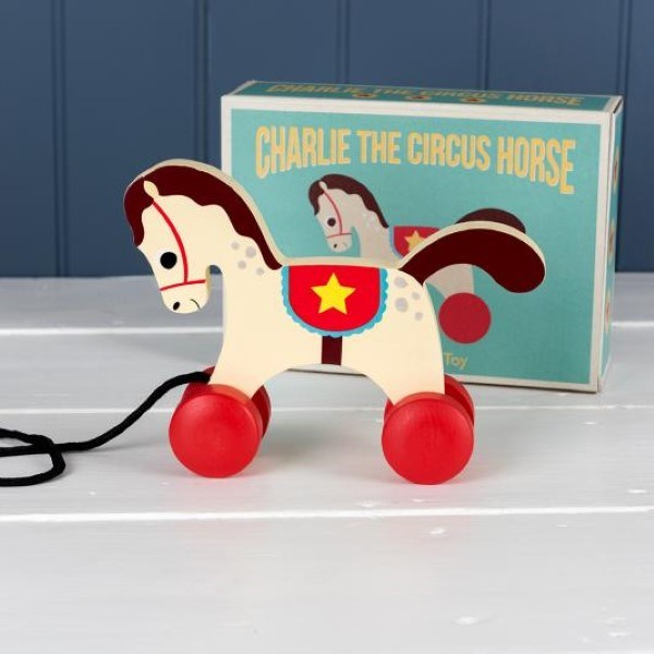 Rex London Charlie the Circus Horse Wooden Pull Toy (8250132594914)