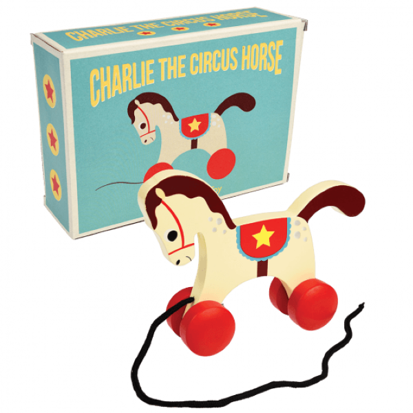 Rex London Charlie the Circus Horse Wooden Pull Toy (8250132594914)