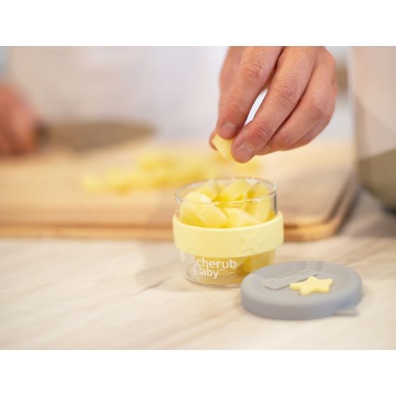 Cherub Glass Food Storage 3Pk - Lemon & Grey (8266153885922)
