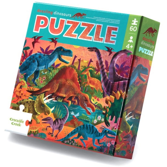 Crocodile Creek 60pc Foil Puzzle Dazzling Dinos (8264105918690)