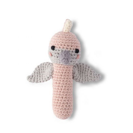 Little Linen Crochet Rattle - Gaby Galah (8266185834722)