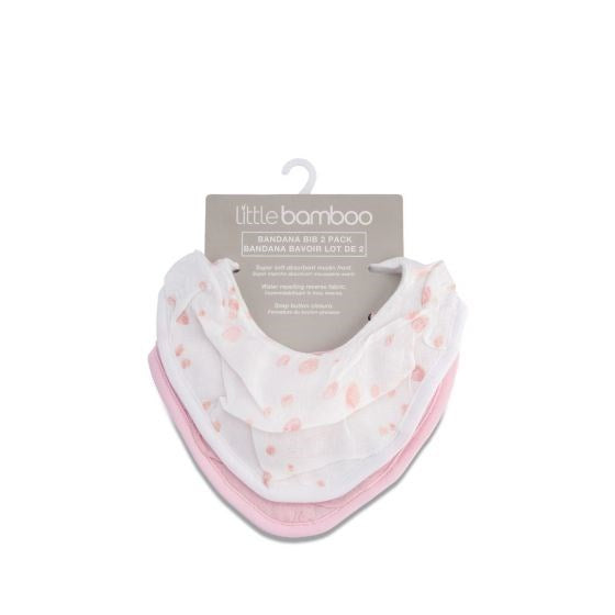 Little Linen Bamboo Muslin Bib 2 Pack- Dusty Pink (8237398622434)