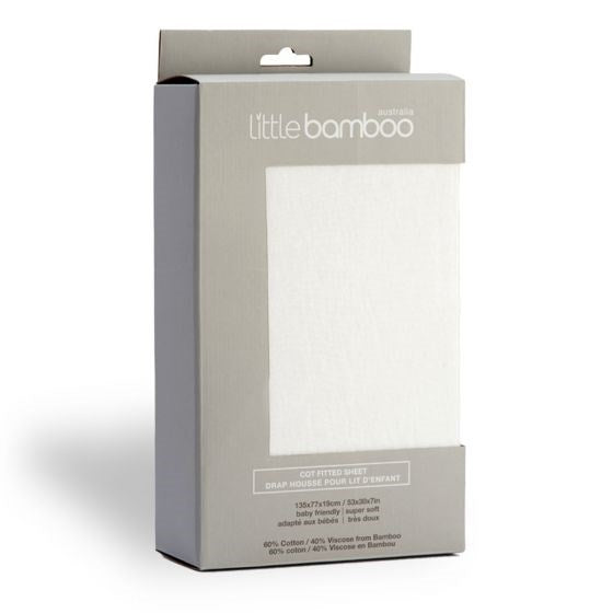 Little Linen Bamboo Jersey Fitted Sheet Cot Natural (7726507360482)