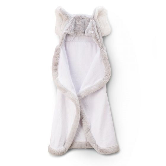 Little Linen TLLC Plush Hooded Towel Soft Grey (8266186719458)