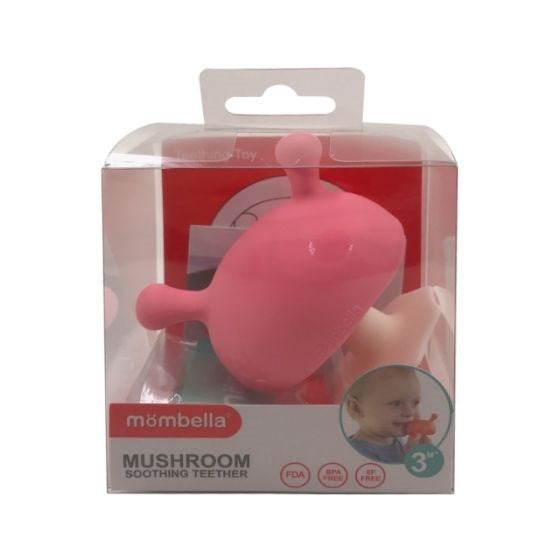 Mombella Mushroom Teether - Pink (7469659685090)