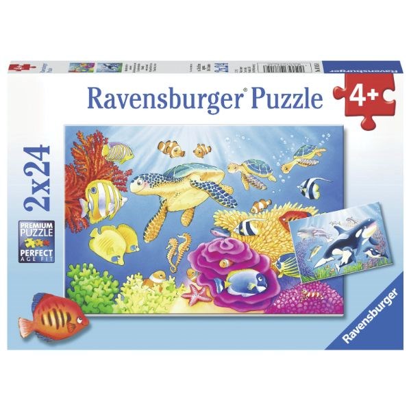 Ravensburger Colourful Underwater World Puzzle 2x24pc (8076830081250)