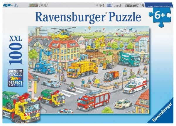 Ravensburger Vehicles in the City Puzzle 100pc (8076831359202)