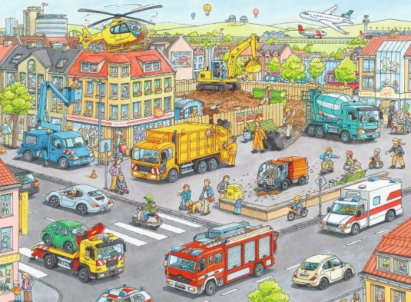 Ravensburger Vehicles in the City Puzzle 100pc (8076831359202)