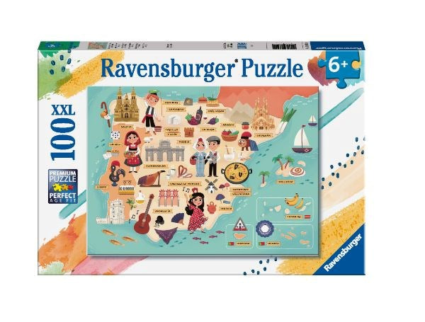 Ravensburge- Map of Spain and Portugal 100pc (8076836208866)