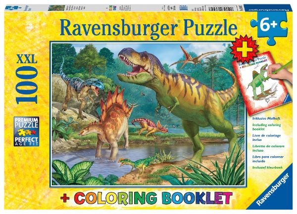 Ravensburger World of Dinosaurs 100pc & Colouring Book (8076836896994)