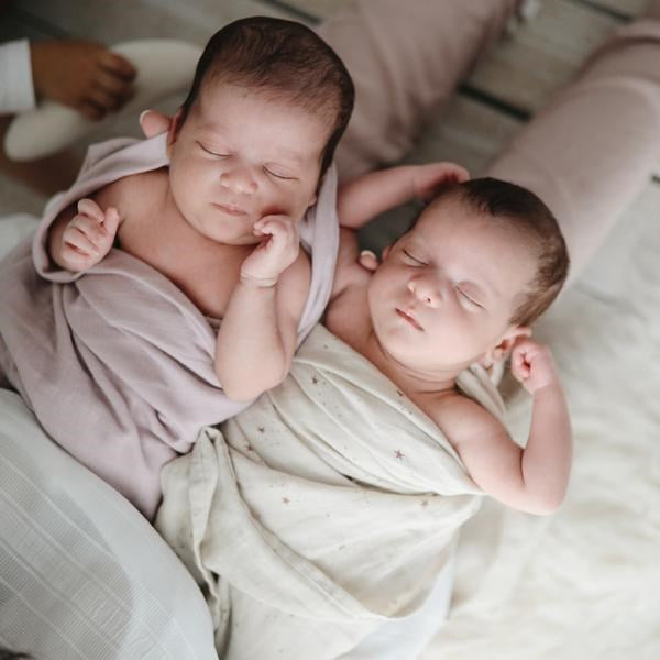 Mushie Muslin Swaddle Blanket Organic Cotton- Soft Mauve (8015145468130)