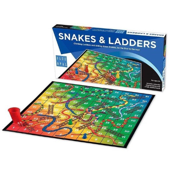 Blue Opal Snakes and Ladders Game